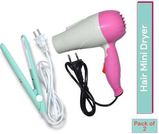 slukrl Hair Dryer Personal Care+ Mini Hair Straightener Set of 2 Hair Dryer