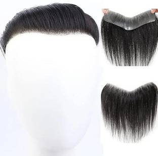 ABNITIO Men's Front line Patch,2"x6" Forehead Replacement Piece Hair Extension