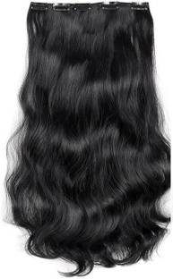D-DIVINE Hair Extensions 18-22 Inch Long Curly Black Thick 5 BB Clip Extension Hair Clip