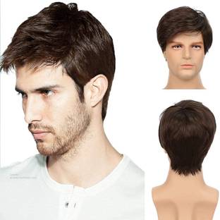 Hymaa Men/Boys Full Head Natural  Short Wig Hair Extension