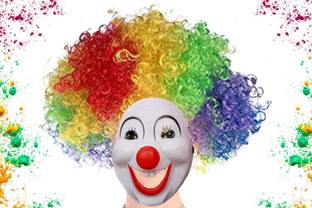 Artonezt Multicolor Fancy  Party Malinga Wig Holi with Joker Face Mask Hair Extension