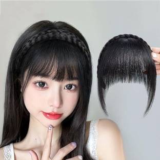 Pinaka Synthetic Headband Front  Fringe (Black)  Extensions for Women Pack of 1 Hair Extension