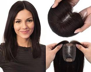 D-DIVINE Slip Based 2 Clip  Topper Extension/Crown  Closure Brown Hair Extension