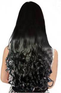 डी- डिवाइन Natural Feel Soft Synthetic Black Wavy हेयर एक्सटेंशन