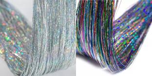 Hymaa 47 Inch Tinsel|Glitter|Highlight  Extensions For Women/Girls Braid (Combo) Hair Extension