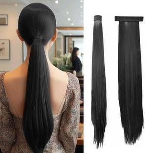Crazy Hair Extension Ponytail Long  Curly 24 Inches  Black Colour for Women Hair Extension