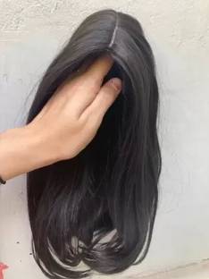 kerav good lenght straight natural black hair topper Hair Extension