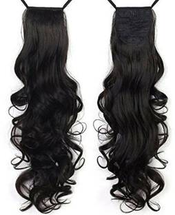CRIBE 24 Inch 2 Clip in Black Ribbon Hair Extension