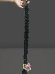 ANGELPRODUCTS SYNTHETIC HAIR BRAID WITH ATTACHBLE PIMK FLOWER CLIP Hair Extension