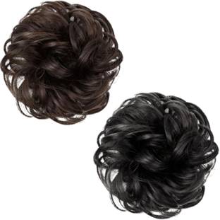 NycLook Artificial  Rubber Bun Juda Brown And Black 35(gm) Pack Of 2 Synthetic Hair Extension