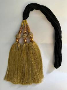 owncosmetices Punjabi Paranda Parandi  Accessory Braid Tassles,Golden Color Prandi/Pranda Hair Extension