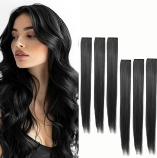 saiyaa easy clip extension 6 clip synthetic hair extension for women 22 inch easy to wear look natural Hair Extension