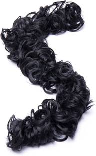 Blushia Women's Frill  Extension For Juda Bun Maker & Ponytail, Pack Of 1 (Black) Hair Extension