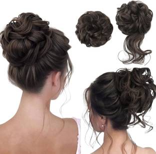 Crazy Hair Hair Extensions Hair Bun Curly Wavy Ponytail 1Pcs Bun