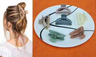Rhosyn D Shape Multi Color Claw Clips French Design & Korean Style  Clutcher Set d Hair Extension