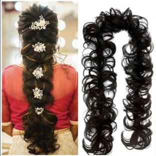fashiontrend Women's Frill Extension For Juda Bun Maker & Ponytail, Pack Of 1 (Brown) Hair Extension
