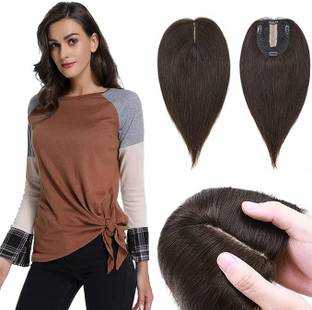 Hamsri 5 Clips In Mixed  Extension Topper 4*4 (18" Brown) Hair Extension