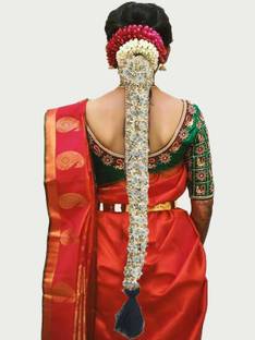 VAGHBHATT Bharatanatyam poola jadalu kunjalam Billalu set braid Hair Extension