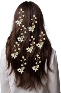 AKSFORU Women's  Pins Artificial Flowers Accessories (Pearl) Hair Extension