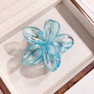 BRINCHTOWN Transparent Flower  Claw Clips for Women and Girls Hair Extension