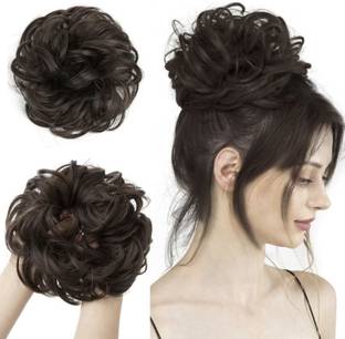 PrimeBerie 2 Piece Messy  Bun Synthetic Juda For Women & Girls, 35 Gram,Brown Hair Extension