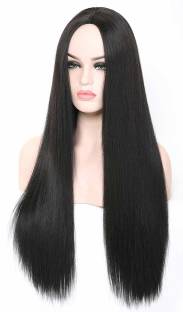 ASG 27 Inch Long Natural Looking Synthetic Fibre Middle Partition Full Head  Wig Hair Extension
