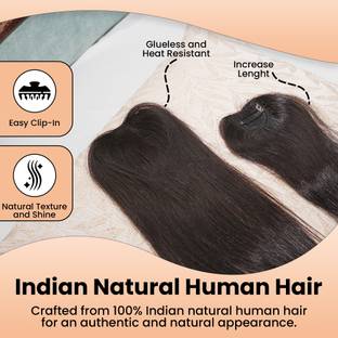 Xtra Hair Single Clip Invisible CoverUp Patch Human Extensions for Women and Girls Hair Extension