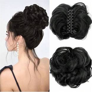 El Cabell  Extension Ruffle Juda With Clutcher For Women And Girls (Black) Hair Extension