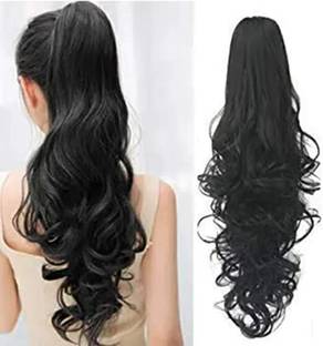 kerav BLACK good length wavy/curly pony tail hair extension Hair Extension