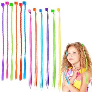 Plenteous Colorful Kid's  Stylish Claw Clips,  Extension For Women - 12 Pcs Hair Extension