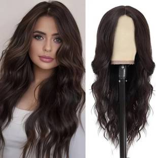 A B S Brown Synthetic hair Wig | Middle Parting Wigs For Women | Natural hair Wig | Hair Extension