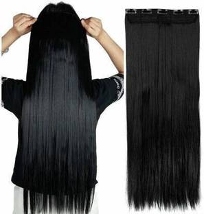 house of common Natural Black wavy hair extention(5 clip) Hair Extension