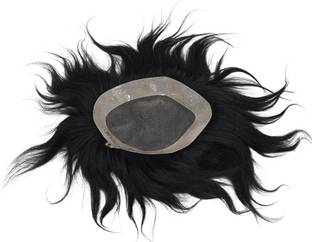 A H S 7x5 Size Monofilament hair Patch Natural Human hair piece Toupee wig for Men Hair Extension