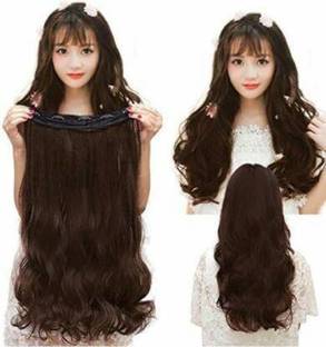 PEMA Clip in wavy natural brown Hair Extension