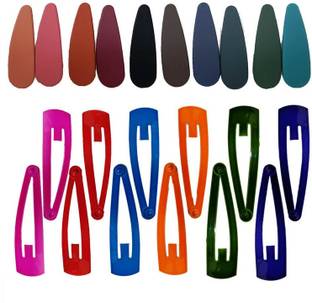 Chronex 24Pcs Non Slip Metal & Plastic Matte Finish Daily Use Tic Tac Clips Hair Extension