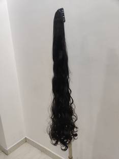 Alizz Brown Long Silky Wavy Curly Hair Extension Clutcher based Stylis78h Hair Stamp