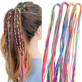 BRINCHTOWN Rainbow  Braiding Kit, Vibrant  Strings for Braids - 18 Pcs Hair Extension