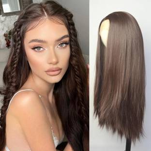 tressed up hair Women Special Natural Long Straight Wig (Brown) Hair Extension
