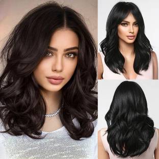 Pinaka Full Head Wig Straight Short Length Synthetic Hair Extension