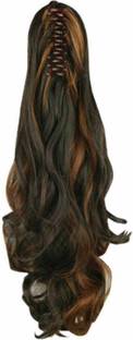New Arihant Traders Clutcher based Premium Quality Synthetic  Extension/Ponytail  Extension (Looks like Real ) (Golden Highlighted) Hair Extension