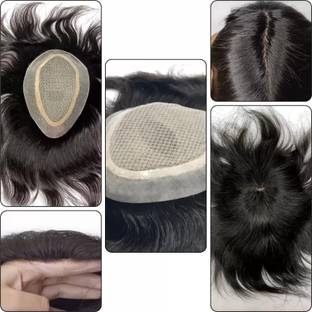 Lebene 9x7 Front Lace Human  Wig Patch for Men | Natural Black, Breathable Lace Hair Extension