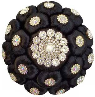 Deepak trading Artificial Juda bun Accessories With Stone Work Hair Extension Bun Black Bun