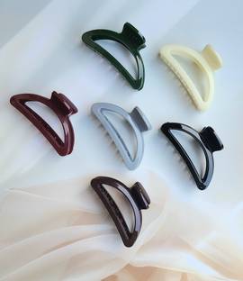 Rhosyn D Shape Multi Color Claw Clips French Design & Korean Style  Clutcher Set b Hair Extension