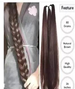 D-DIVINE (Pack of 1) Nice Look Paranda Choti Colour 26 inch Instant Ready, Brown Hair Extension