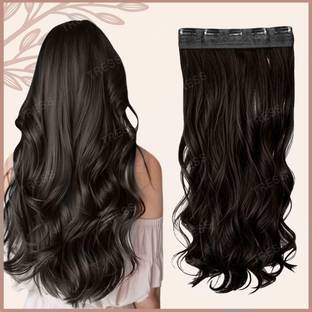TRESS Quality 5 Clip Stylish Best Quality Brown Wavy  Extension Hair Extension