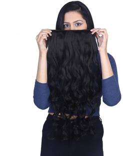 A H S Carly Style Extension Long Black 24-26 Inch For Woman And Girls To Increase Instant Length And Volume Normal Density Clip  Extension Hair Extension