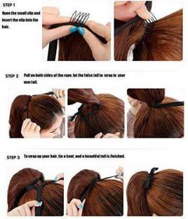 Views Natural feel Black Ribbon Ponytail Hair Extension