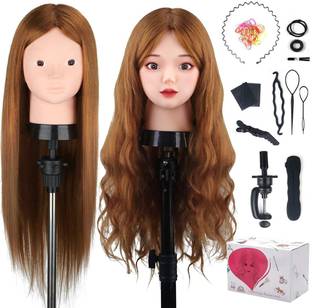 Rawal 80% Real Human  PRACTICE DUMMY HAIR AND MAKE UP Hair Extension