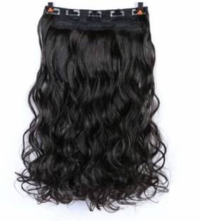 sm treaders 5 Clips 24" Curly/Wavy  Extension Natural Black Pack of 1 Hair Extension