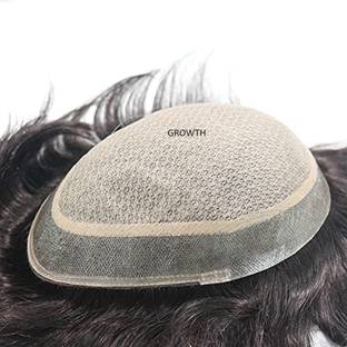 GROWTH INDIA Original Human  Golden Mirage Patch For men, Black, 9X6 Hair Extension
